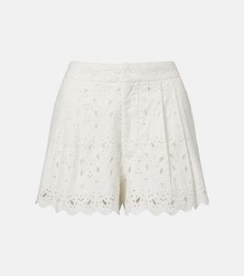 Frame Frame Paisley Eyelet broderie anglaise cotton shorts