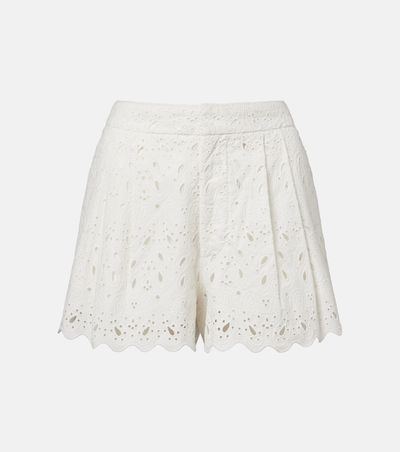 Frame Frame Paisley Eyelet broderie anglaise cotton shorts