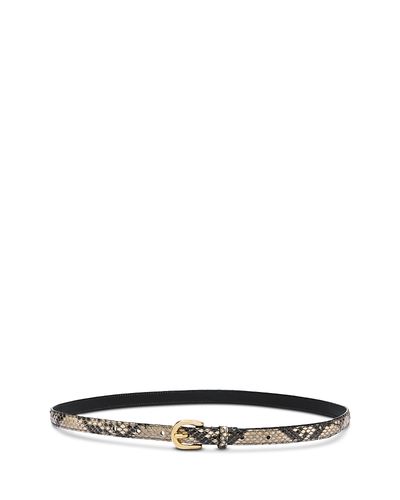 Frame Frame Petite Square Buckle Snake Embossed Leather Belt
