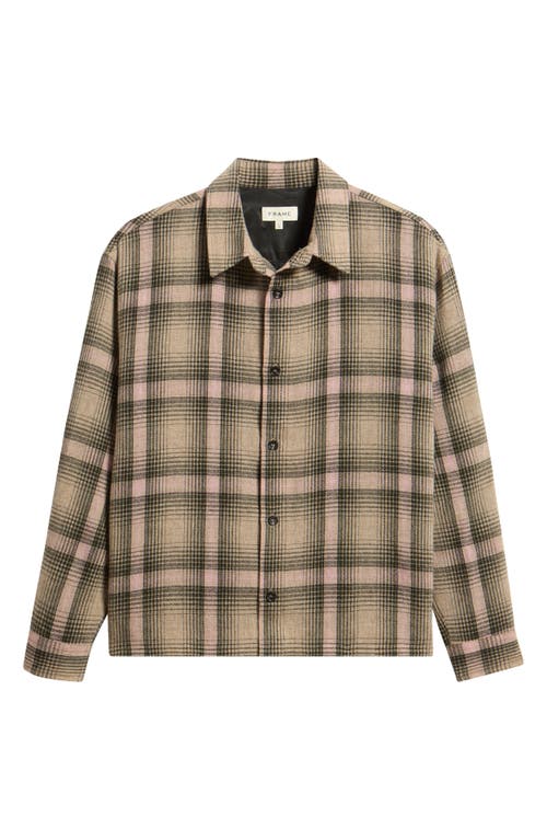 FRAME FRAME Plaid Wool Blend Button-Up Overshirt