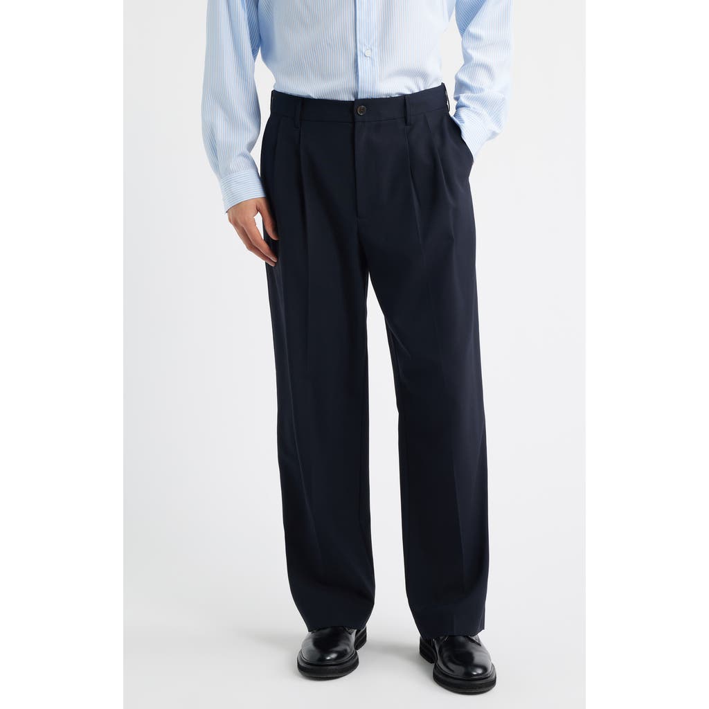 FRAME FRAME Pleated Wool Wide Leg Pants