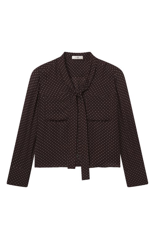 FRAME FRAME Polka Dot Tie Neck Shirt