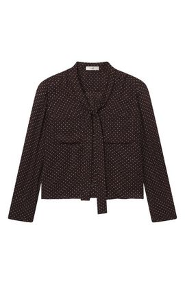 FRAME FRAME Polka Dot Tie Neck Shirt