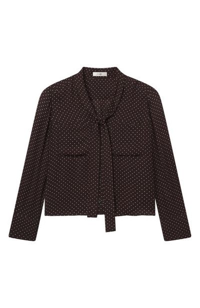 FRAME FRAME Polka Dot Tie Neck Shirt