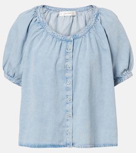 Frame Frame Resort gathered cotton-blend shirt