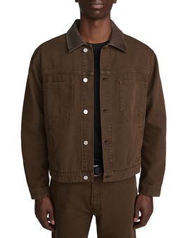 Frame Frame Sandbar Cotton Canvas Leather Collar Utility Jacket