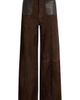 FRAME FRAME Slim Palazzo Suede Leather Pants - 5