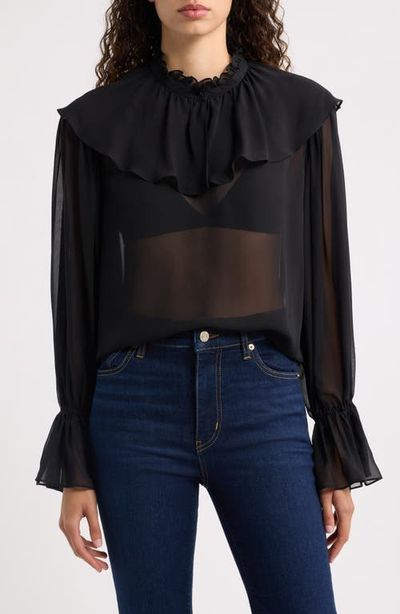 FRAME FRAME Soire Silk Ruffled Top