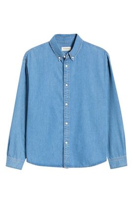 FRAME FRAME Solid Cotton Blend Denim Button-Down Shirt