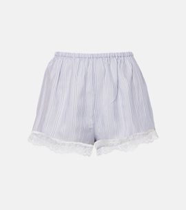 Frame Frame Stripe Lace silk shorts