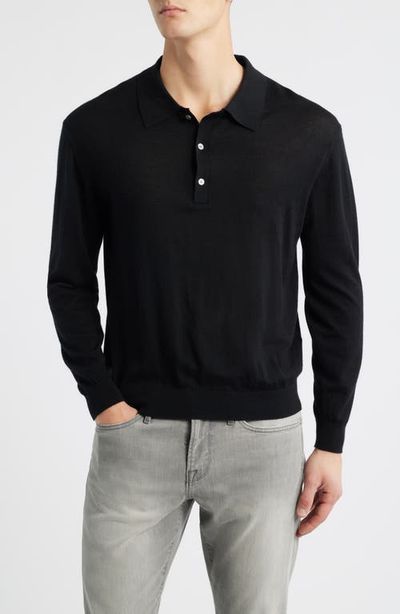 FRAME FRAME Superfine Merino Wool & Cashmere Polo Sweater