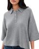 FRAME FRAME The Academy Polo Cashmere Pullover Graphite Grey - 1