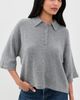 FRAME FRAME The Academy Polo Cashmere Pullover Graphite Grey - 2