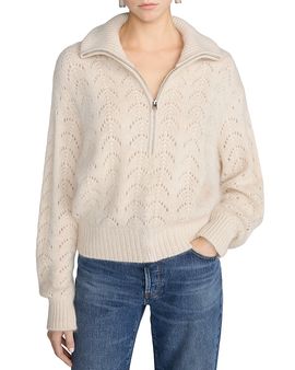 Frame Frame The Airy Wool & Cashmere Quarter Zip Sweater