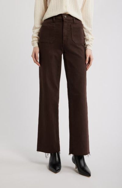 FRAME FRAME The Anchor High Waist Raw Hem Wide Leg Jeans