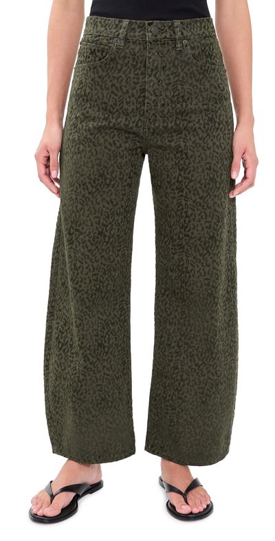 FRAME FRAME The Bow Crop Flocked Jeans Sandcat