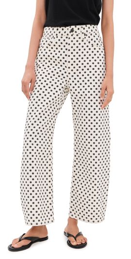 FRAME FRAME The Bow Crop Jeans White Polka Dot