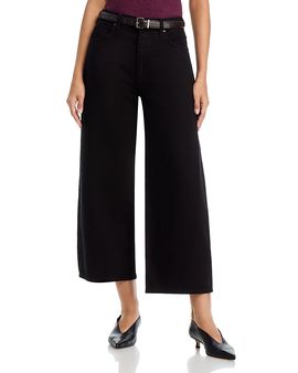 Frame Frame The Bow Crop Wide Leg Jeans in Black