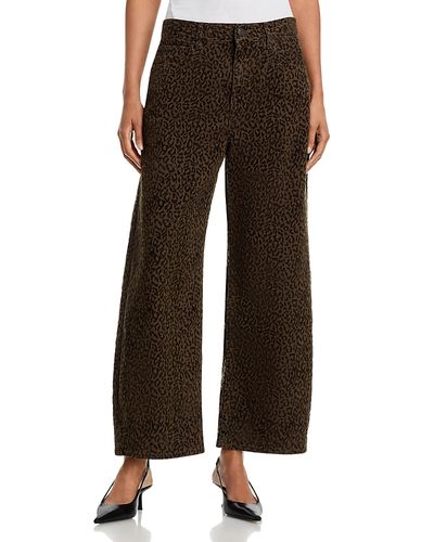 Frame Frame The Bow High Rise Crop Flocked Jeans in Sandcat