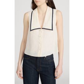 FRAME FRAME The Cabana Linen Button-Up Top