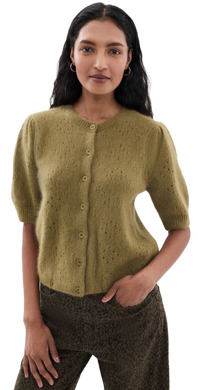 FRAME FRAME The Cashmere Airy Cardi Deep Olive
