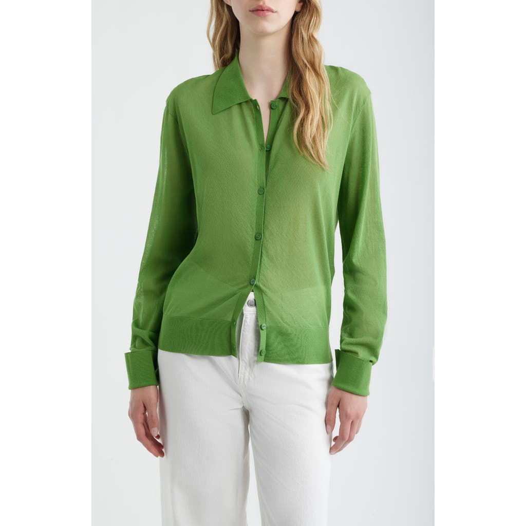 FRAME FRAME The Collared Cotton Blend Cardigan