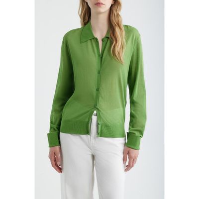 FRAME FRAME The Collared Cotton Blend Cardigan