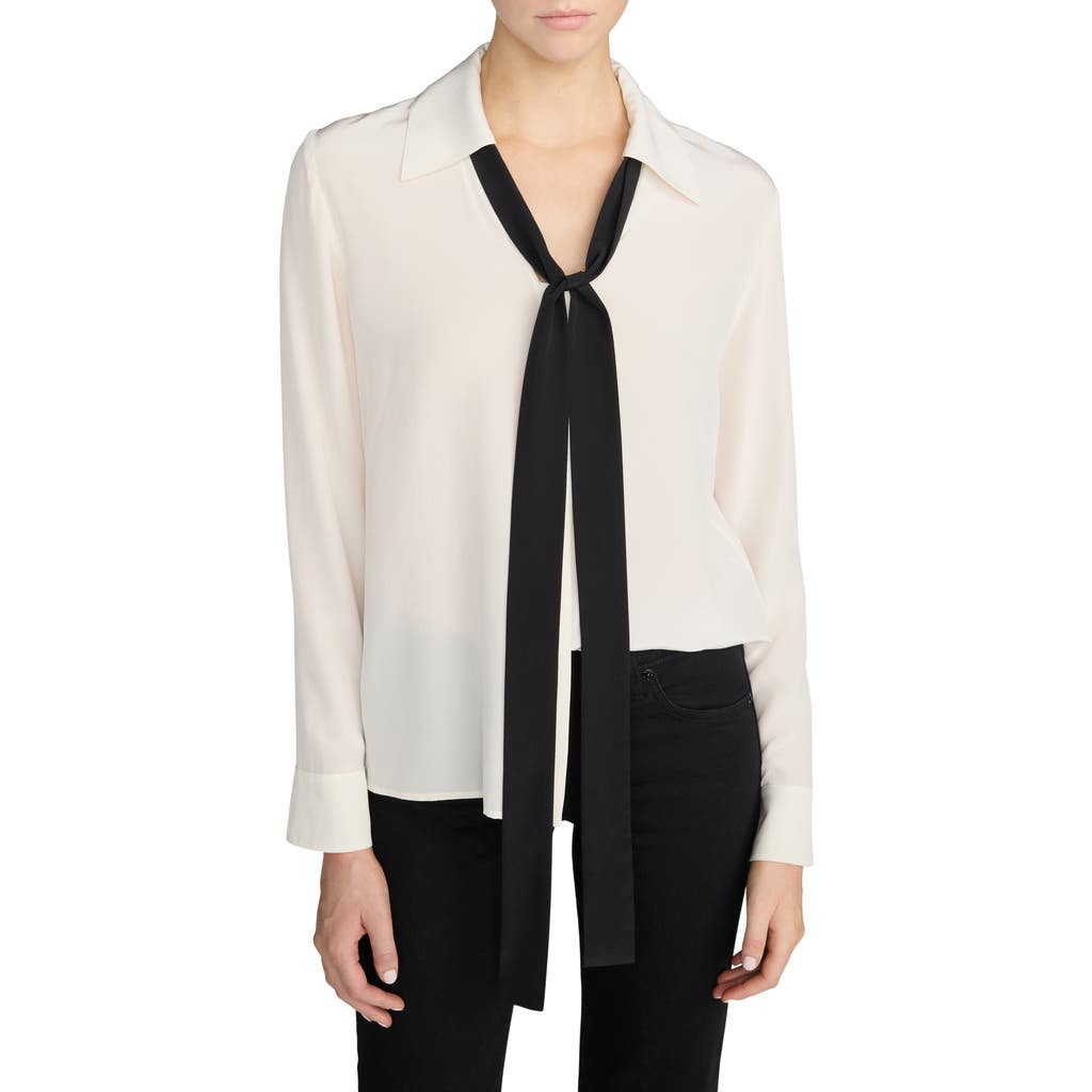 FRAME FRAME The Contrast Tie Silk Shirt