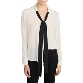 FRAME FRAME The Contrast Tie Silk Shirt