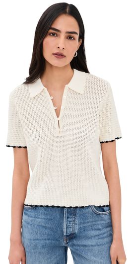 FRAME FRAME The Daybreak Polo Top Cream Multi