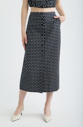 FRAME FRAME The Dot Front Button Midi Skirt