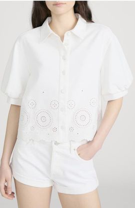 FRAME FRAME The Eyelet Billow Sleeve Button-Up Shirt