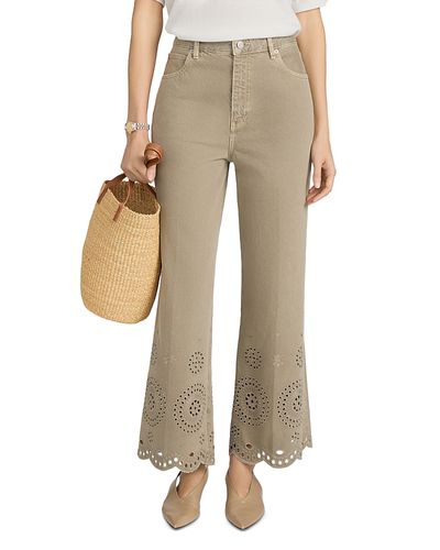 Frame Frame The Eyelet High Rise Ankle Wide Flared Jeans in Thyme