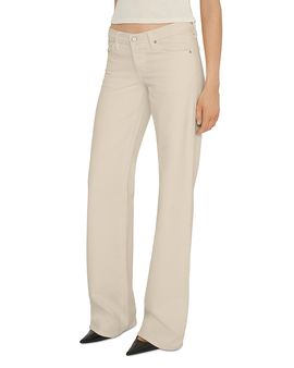Frame Frame The Gray Cotton Low Rise Wide Leg Jeans in Cappuccino