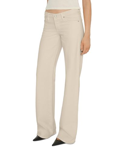 Frame Frame The Gray Cotton Low Rise Wide Leg Jeans in Cappuccino