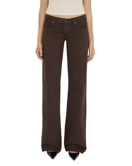 Frame Frame The Gray Cotton Low Rise Wide Leg Jeans in Espresso
