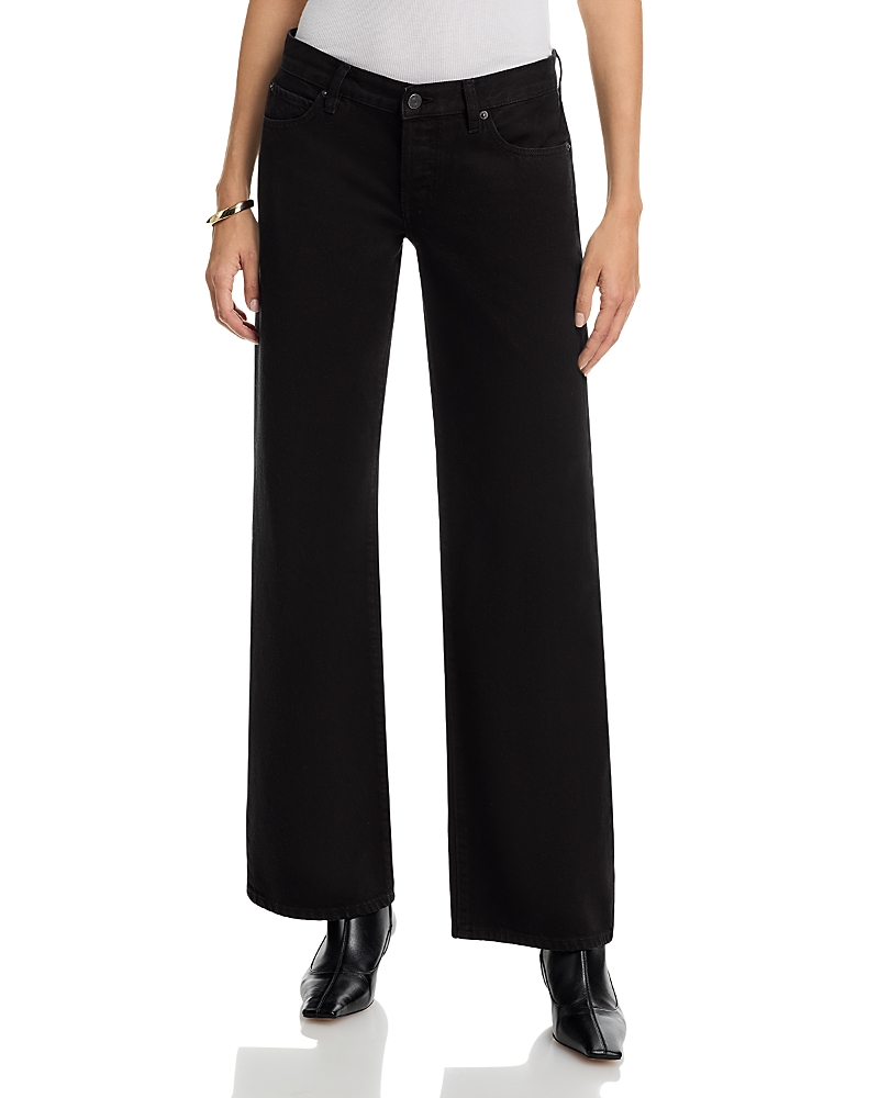 Frame Frame The Gray Mid Rise Relaxed Bootcut Jeans in Black