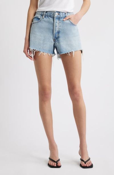 FRAME FRAME The Hang Frayed Hem Denim Shorts
