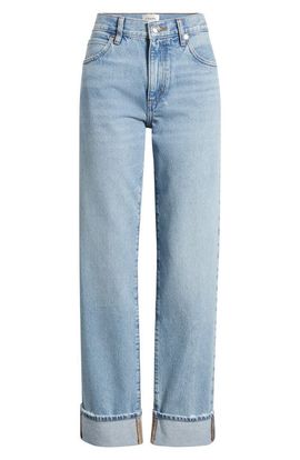 FRAME FRAME The Hang High Waist Cuffed Straight Leg Jeans