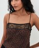 FRAME FRAME The Lace Delphine Silk Camisole Dark Leopard Multi - 2