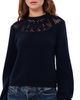 FRAME FRAME The Lace Gathered Sweater Navy - 1