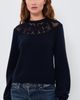 FRAME FRAME The Lace Gathered Sweater Navy - 2