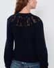 FRAME FRAME The Lace Gathered Sweater Navy - 3