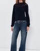 FRAME FRAME The Lace Gathered Sweater Navy - 5