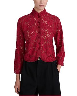 Frame Frame The Lace Salon Button Front Top