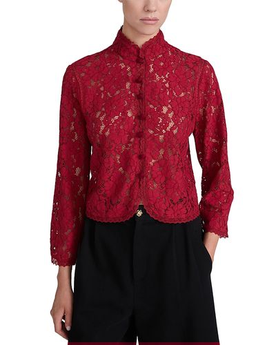 Frame Frame The Lace Salon Button Front Top