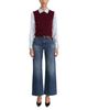 Frame Frame The Leather Contrast Swing High Rise Jeans in Sail - 2