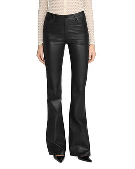 Frame Frame The Leather Flare Jeans in Black