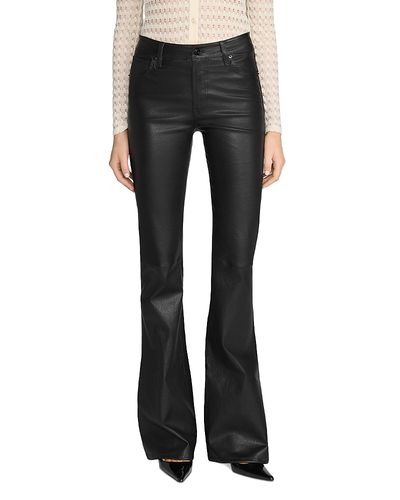 Frame Frame The Leather Flare Jeans in Black