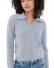 FRAME FRAME The Long Sleeve Honeycomb Polo Sweater Grey Blue - 1
